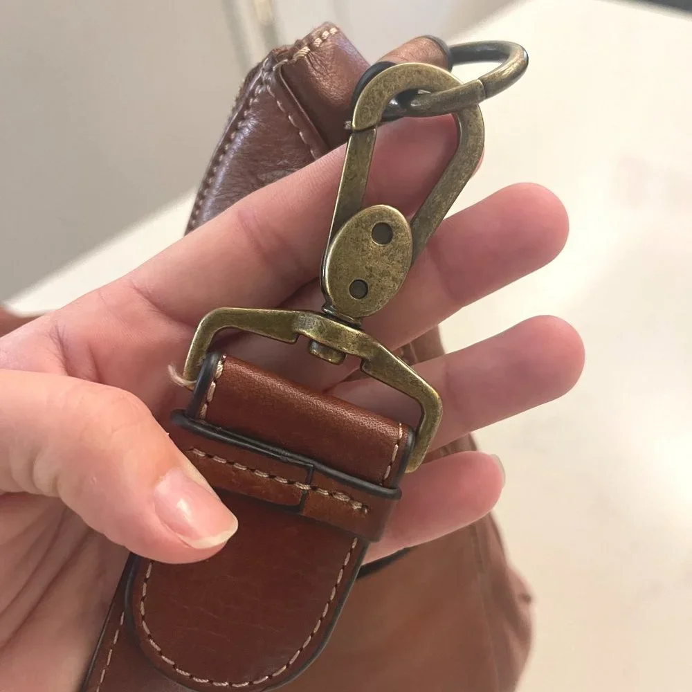 MARGO Cognac / Caramel / Camel Genuine Leather Hobo Bag Purse - Picture 11 of 16